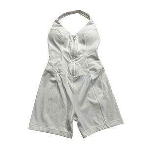 WISKII Riviera Hourglass Zip Front Romper Style WS565 in Ivory